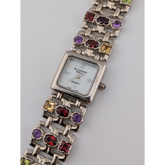 Marcel Drucker Multicolor Stone Watch Women 22mm Case MOP Dial- New‎ Battery main image 9